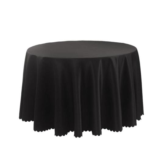 Стол круглый с чёрной стрейч-скатертью